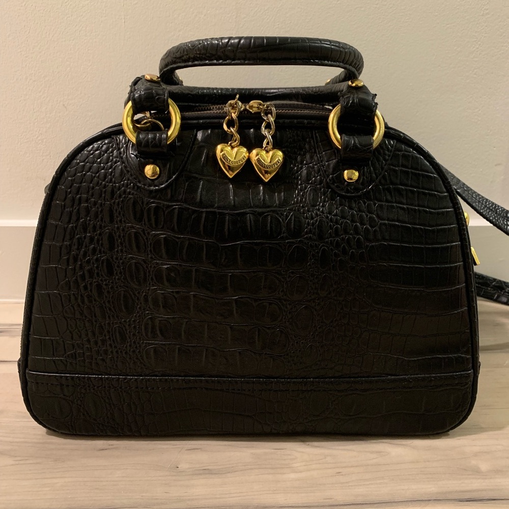 Juicy Couture black croc dog carrier